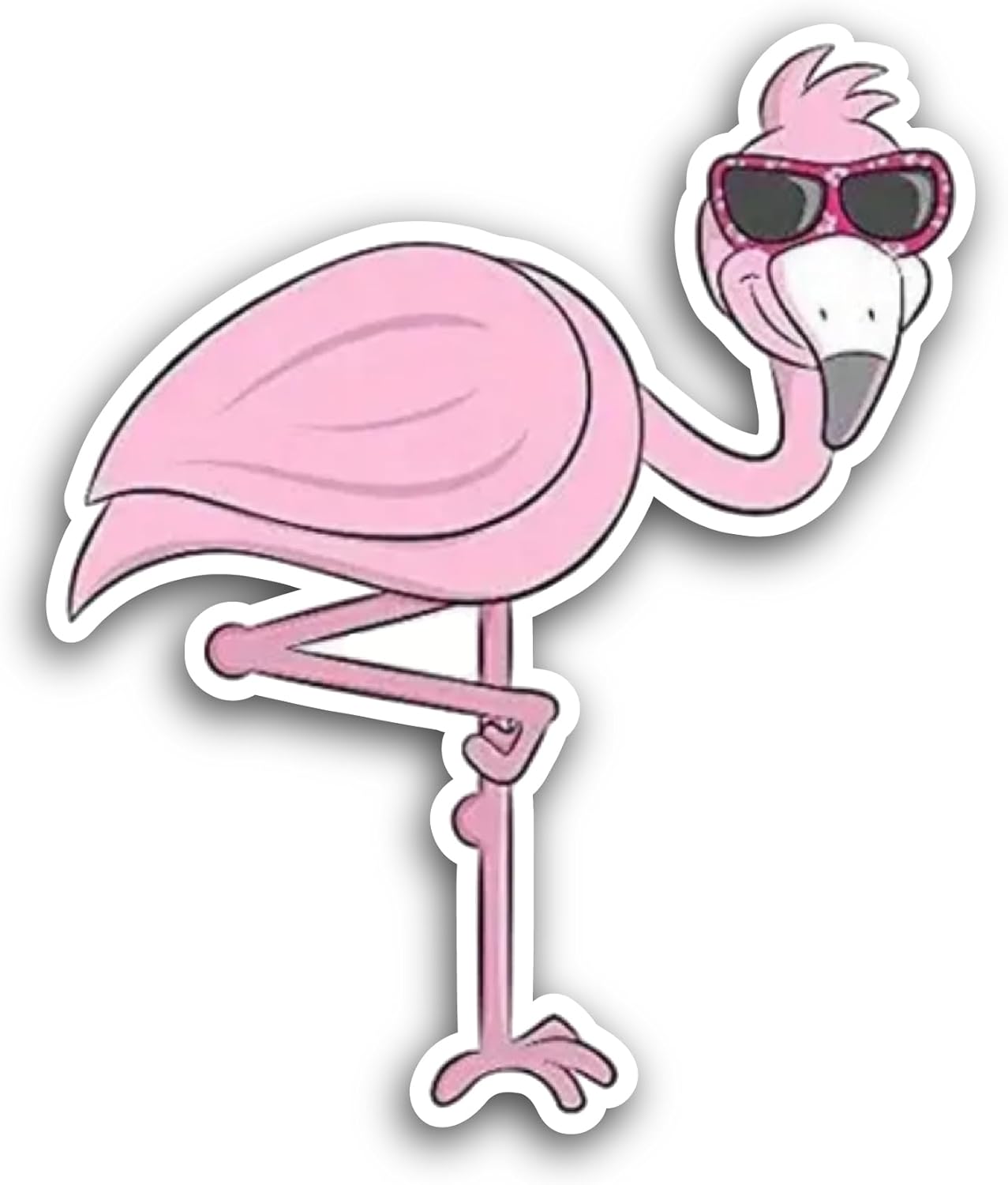 2 (Pieces) 3" and 5" Funny Pink Flamingo Sticker, Waterproof Vinyl Decals for Many Purpose Like Cars, Trucks, Laptops, Phones, Windows and More