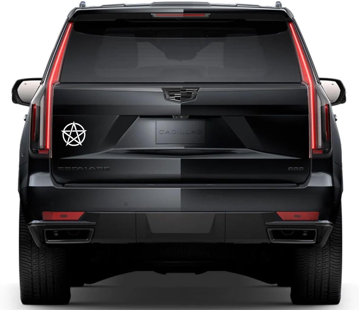 Inverted Pentagram Window Vinyl Decal Sticker 6" (White), Waterproof Vinyl Decals for Many Purpose Like Cars, Trucks, Laptops, Phones, Windows and More