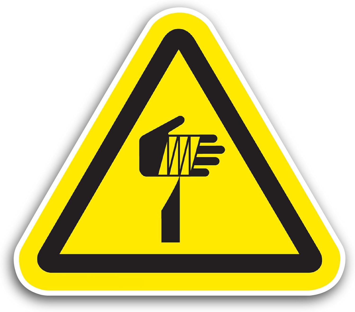 2 (Pieces) 3" and 5" Hand Injury Sign Sticker, Waterproof Vinyl Decals for Many Purpose Like Cars, Trucks, Laptops, Phones, Windows and More