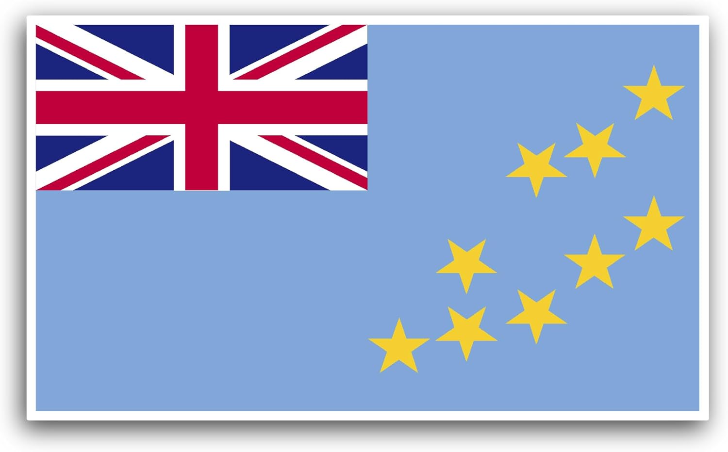 2 (Pieces) 3" and 5" Tuvalu Flag Sticker, Waterproof Vinyl Decals for Many Purpose Like Cars, Trucks, Laptops, Phones, Windows and More