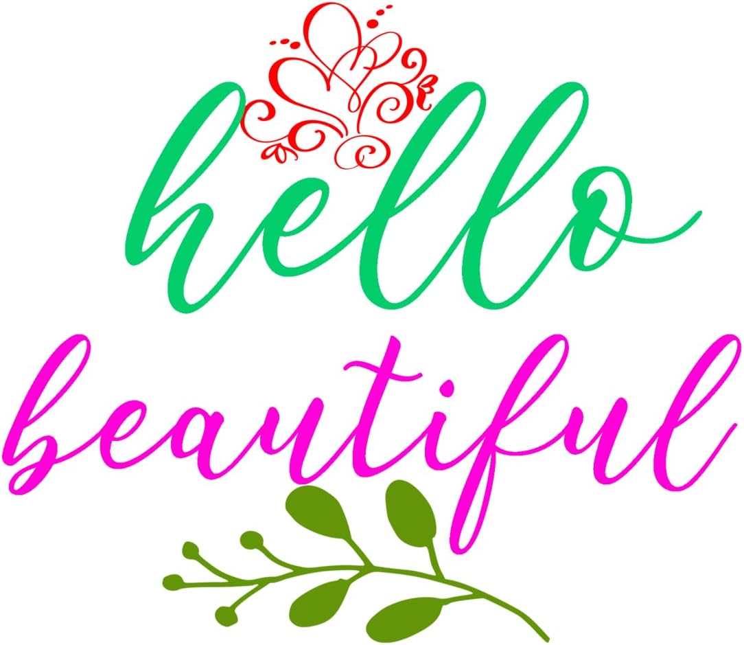 Inspirational Quote Hello Beautiful Motivational Sticker Vinyl Decal Motivation Stickers- 5" Vinyl Sticker Waterproof