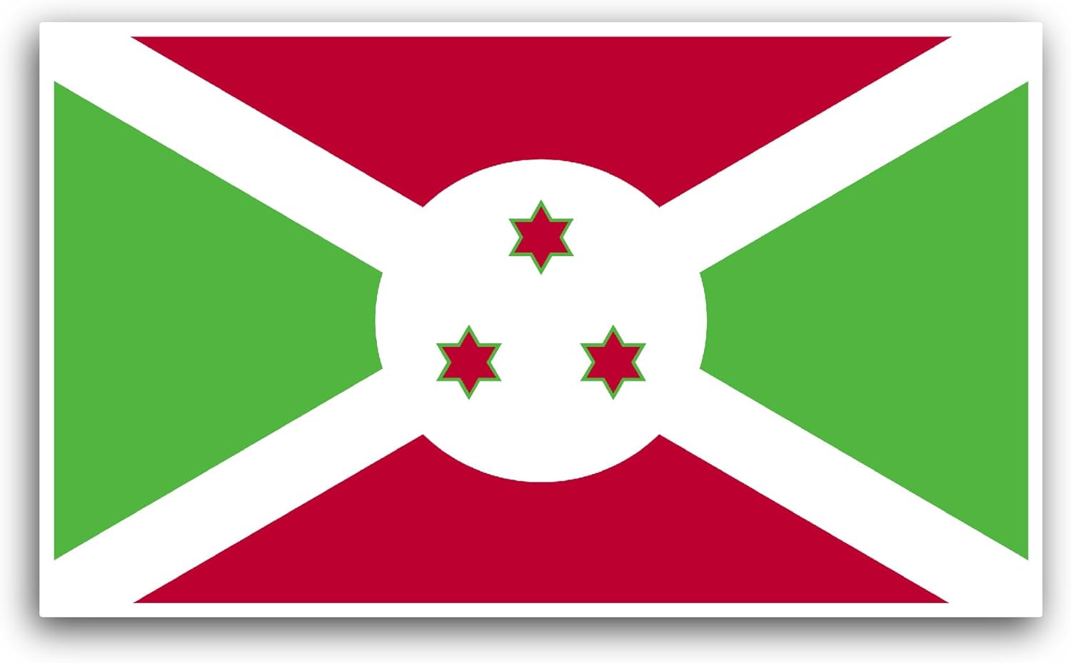 2 (Pieces) 3" and 5" Burundi Flag Sticker, Waterproof Vinyl Decals for Many Purpose Like Cars, Trucks, Laptops, Phones, Windows and More