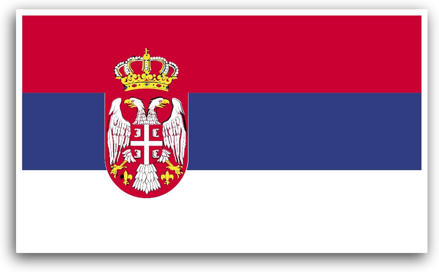 2 (Pieces) 3" and 5" Serbia Flag Sticker, Waterproof Vinyl Decals for Many Purpose Like Cars, Trucks, Laptops, Phones, Windows and More