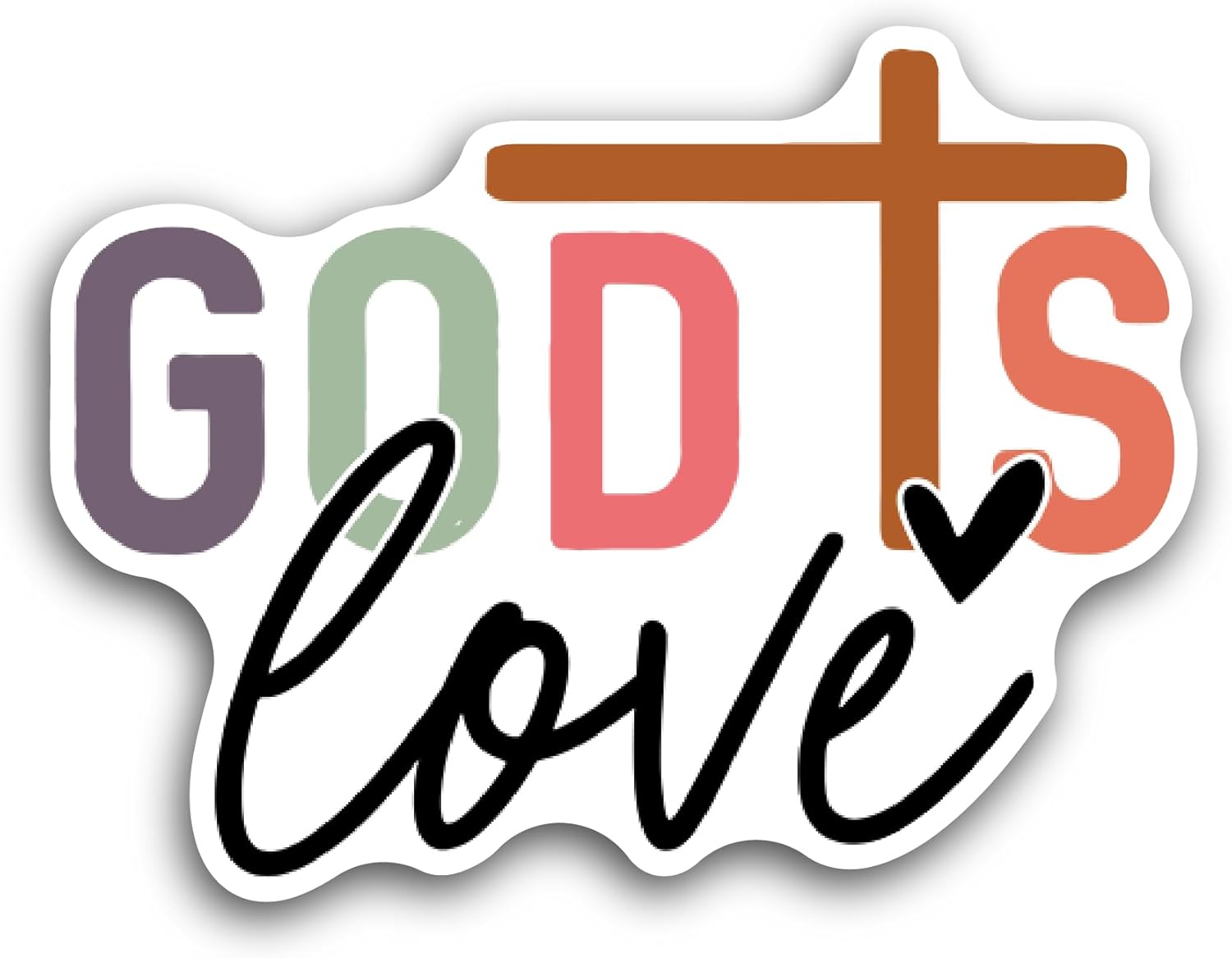 2 (Pieces) 3" and 5" God is Text Sticker, Waterproof Vinyl Decals for Many Purpose Like Cars, Trucks, Laptops, Phones, Windows and More