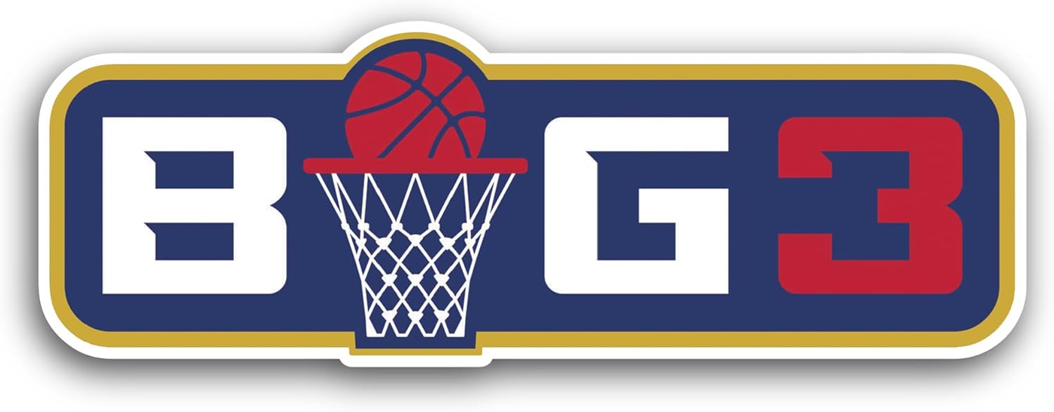 2 (Pieces) 3" and 5" BIG3 L3ague Logo Sticker, Waterproof Vinyl Decals for Many Purpose Like Cars, Trucks, Laptops, Phones, Windows and More