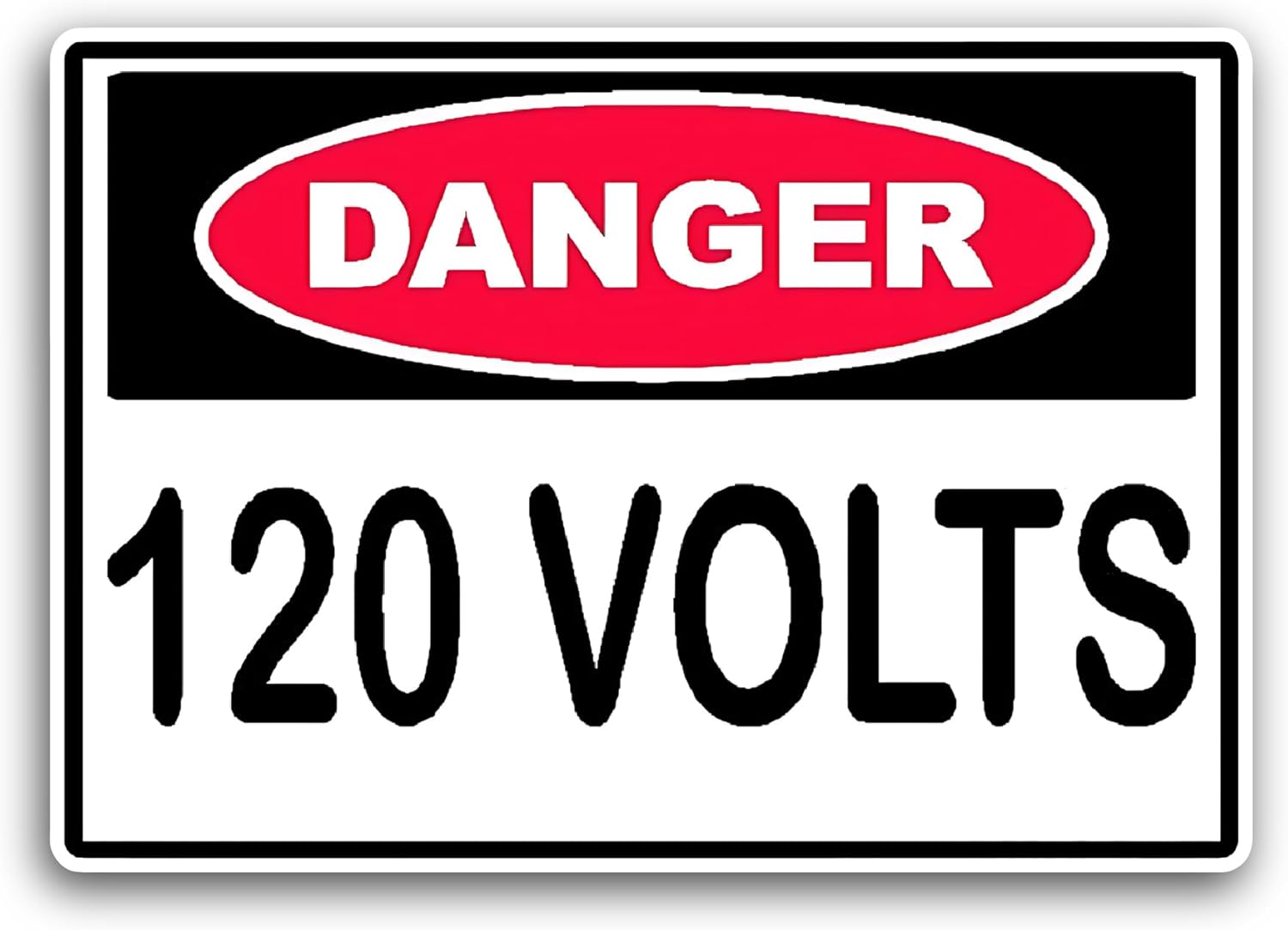 2 (Pieces) 3" and 5" Danger 120 Volts Sticker, Waterproof Vinyl Decals for Many Purpose Like Cars, Trucks, Laptops, Phones, Windows and More
