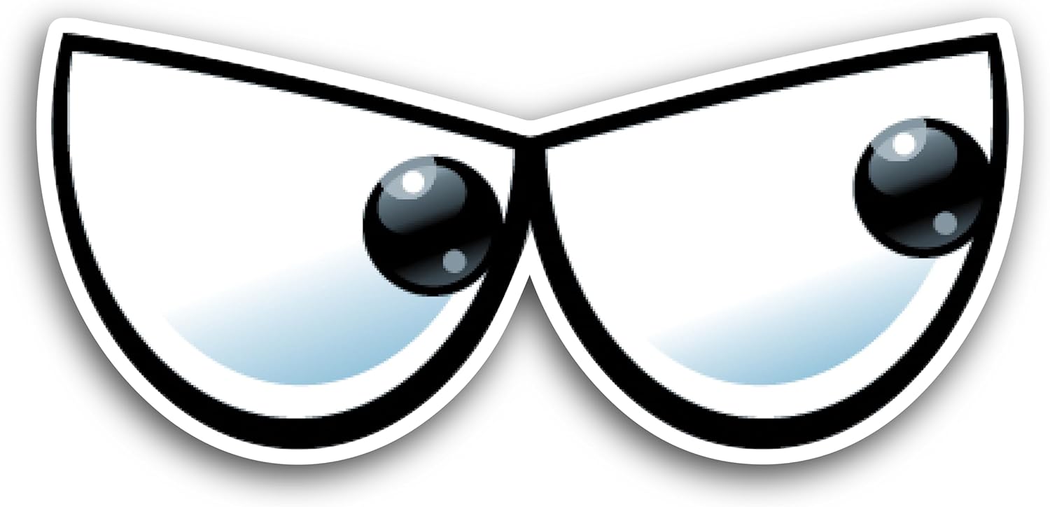 2 (Pieces) 3" and 5" Looking Sideways Decal Sticker, Waterproof Vinyl Decals for Many Purpose Like Cars, Trucks, Laptops, Phones, Windows and More