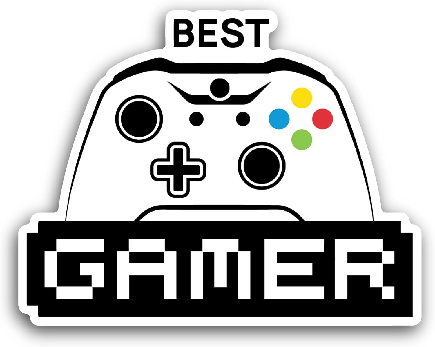 2 (Pieces) 3" and 5" Best Gamer Sticker, Waterproof Vinyl Decals for Many Purpose Like Cars, Trucks, Laptops, Phones, Windows and More