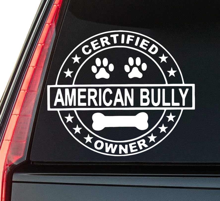 American Bully Window Vinyl Decal Sticker 6" (White), Waterproof Vinyl Decals for Many Purpose Like Cars, Trucks, Laptops, Phones, Windows and More