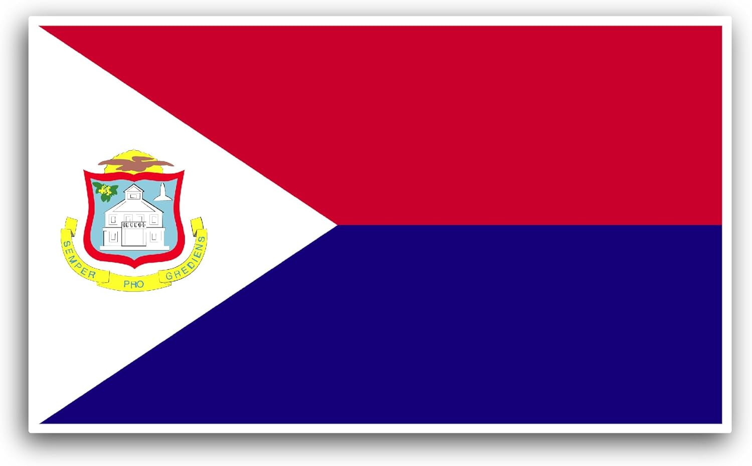 2 (Pieces) 3" and 5" Saint Martin Flag Sticker, Waterproof Vinyl Decals for Many Purpose Like Cars, Trucks, Laptops, Phones, Windows and More