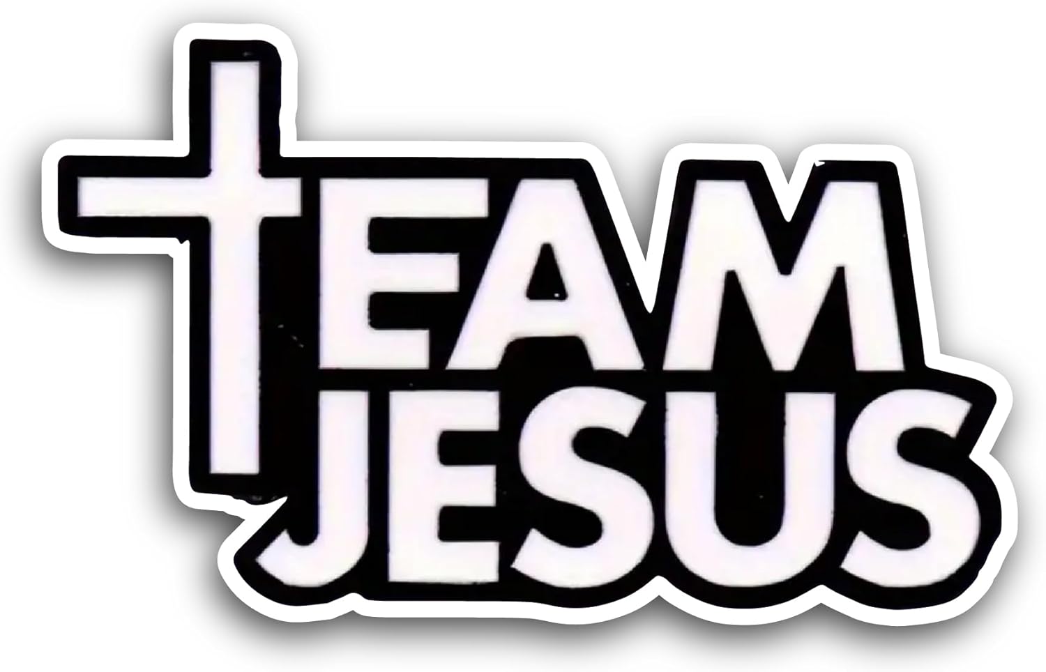 2 (Pieces) 3" and 5" Team Jesus Sticker, Waterproof Vinyl Decals for Many Purpose Like Cars, Trucks, Laptops, Phones, Windows and More