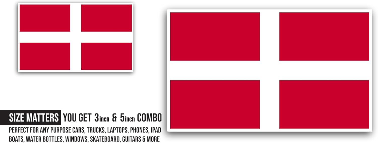 2 (Pieces) 3" and 5" Sovereign Military Order of Malta Flag Sticker, Waterproof Vinyl Decals for Many Purpose Like Cars, Trucks, Laptops, Phones, Windows and More