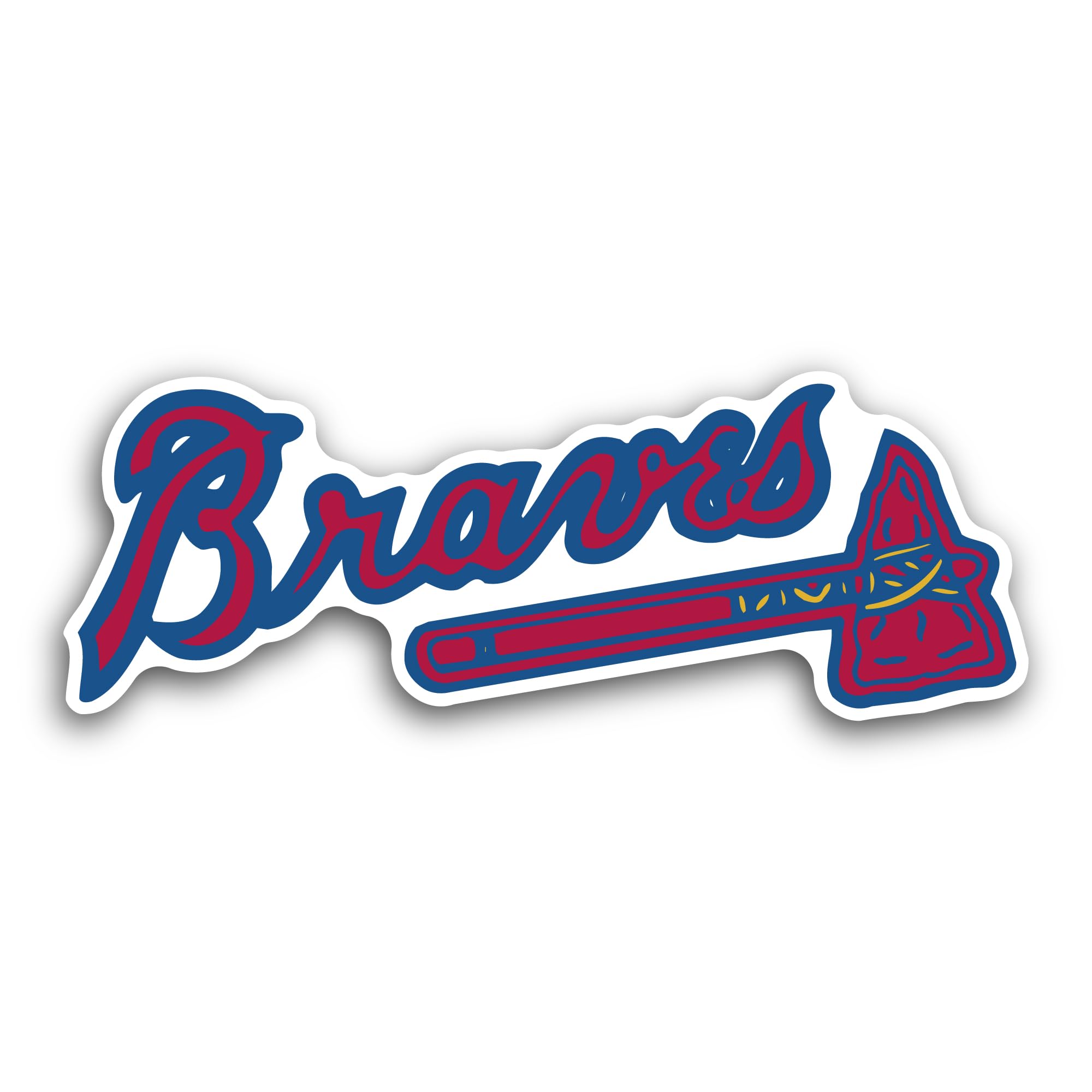2 (Pieces) 3" and 5" Atlanta Br@VES Sticker, Waterproof Vinyl Decals for Many Purpose Like Cars, Tru