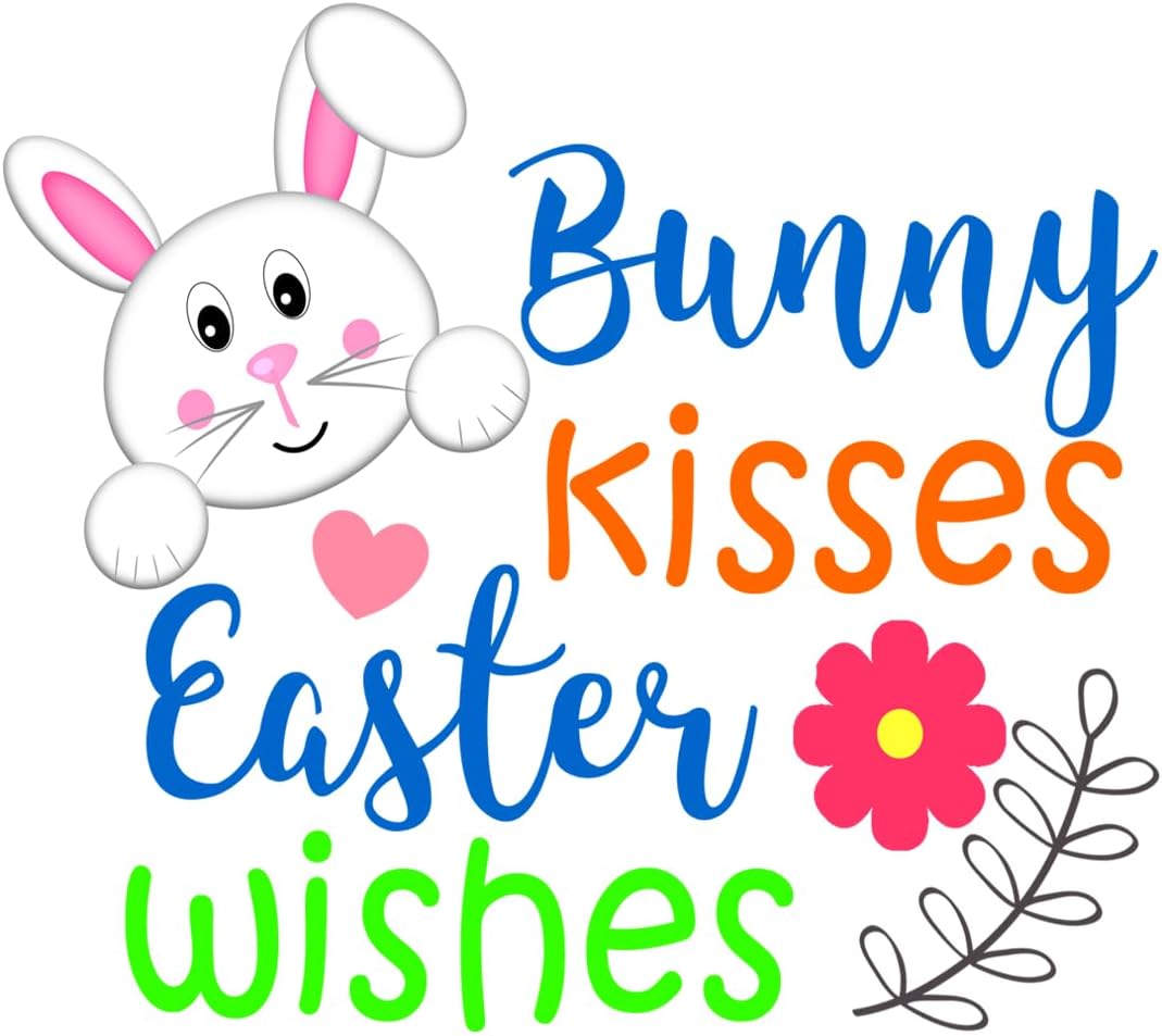 Inspirational Quote "Bunny Kisses Easter Wishes" Motivational Sticker Vinyl Decal Motivation Stickers- 5" Vinyl Sticker Waterproof