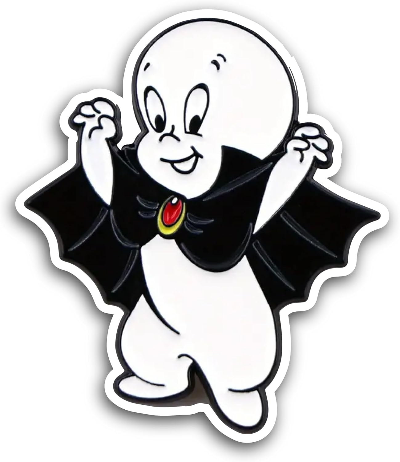 2 (Pieces) 3" and 5" Cute White Ghost Sticker, Waterproof Vinyl Decals for Many Purpose Like Cars, Trucks, Laptops, Phones, Windows and More