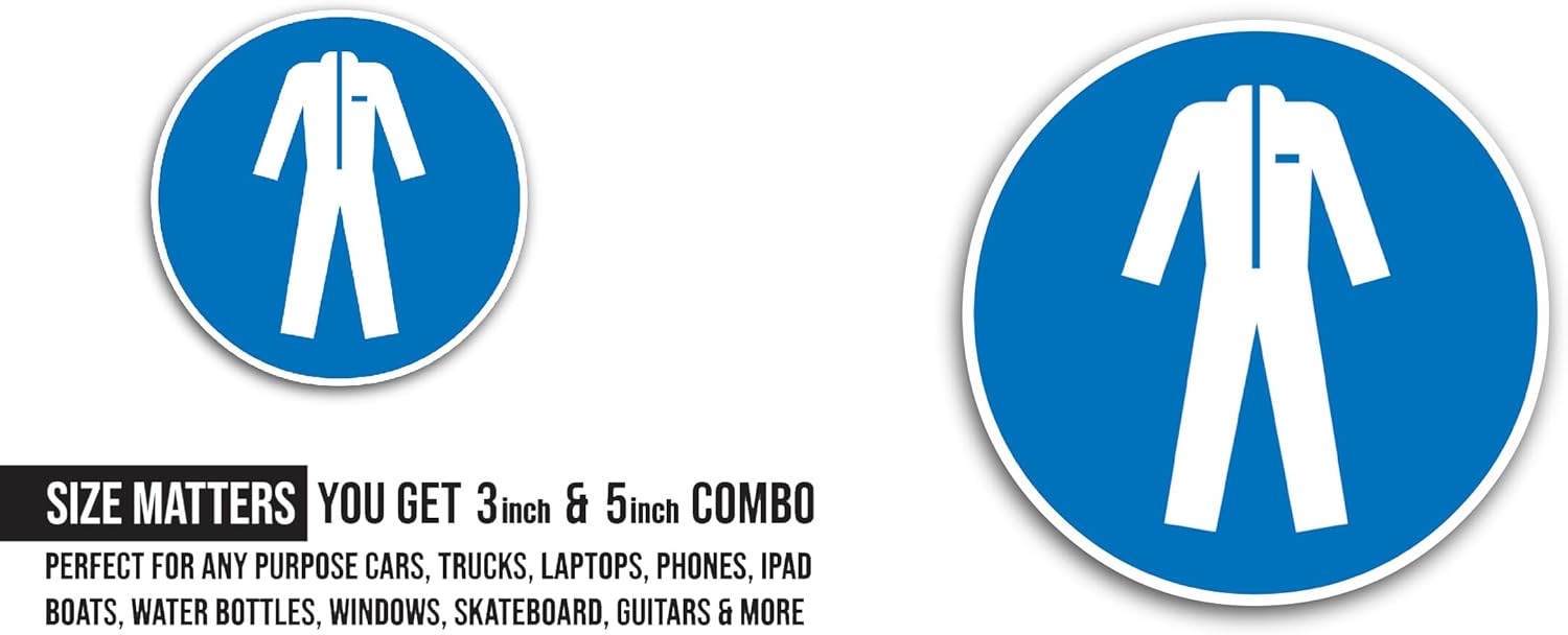2 (Pieces) 3" and 5" Wear Protective Sign Sticker, Waterproof Vinyl Decals for Many Purpose Like Cars, Trucks, Laptops, Phones, Windows and More