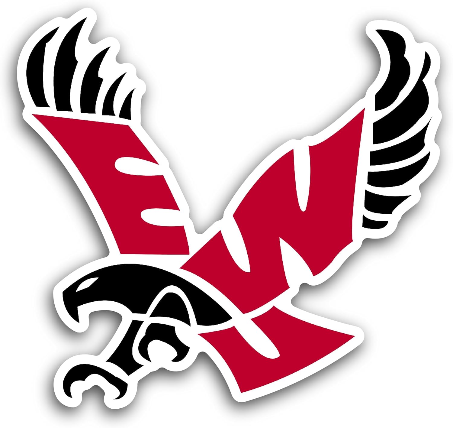 2 (Pieces) 3" and 5" Eastern Washingt0n Eagles Sticker, Waterproof Vinyl Decals for Many Purpose Like Cars, Trucks, Laptops, Phones, Windows and More