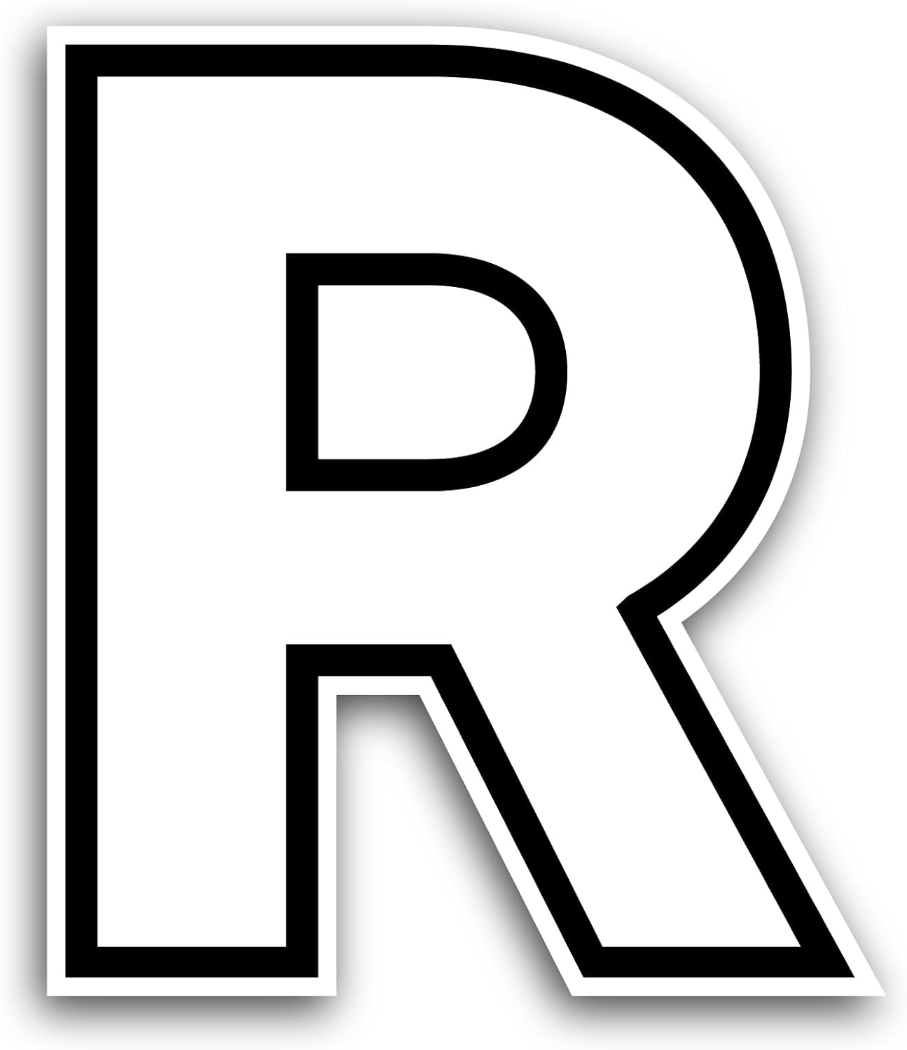 2 (Pieces) 3" and 5" Letter R Sticker, Waterproof Vinyl Decals for Many Purpose Like Cars, Trucks, Laptops, Phones, Windows and More