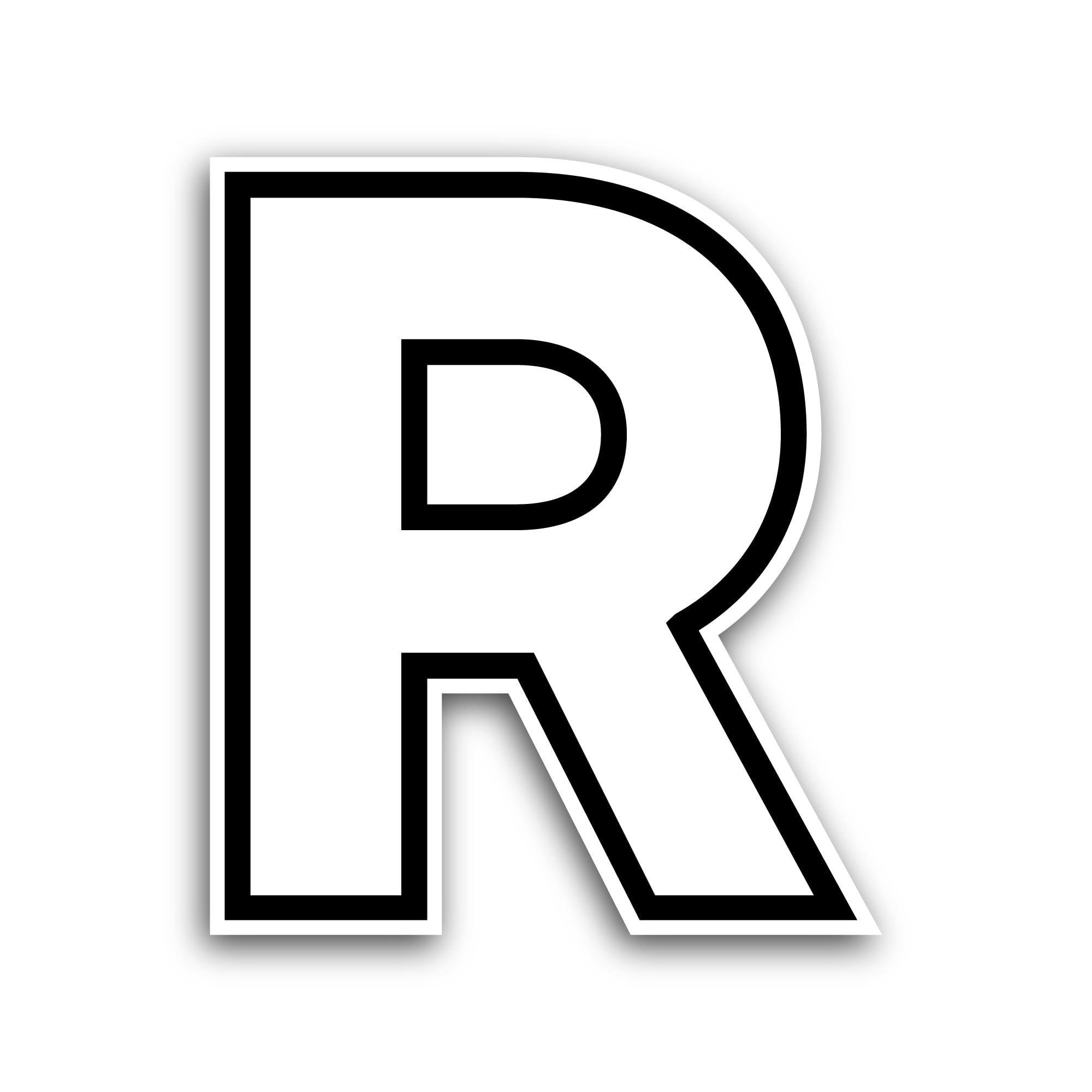 2 (Pieces) 3" and 5" Letter R Sticker, Waterproof Vinyl Decals for Many Purpose Like Cars, Trucks, L