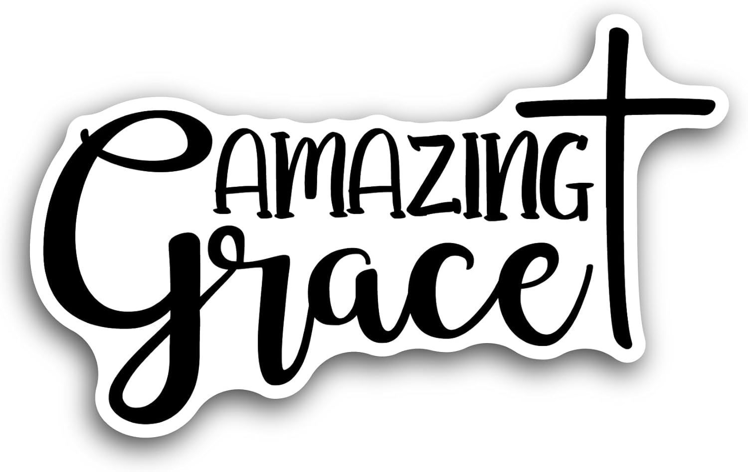 2 (Pieces) 3" and 5" Amazing Grace Sticker, Waterproof Vinyl Decals for Many Purpose Like Cars, Trucks, Laptops, Phones, Windows and More