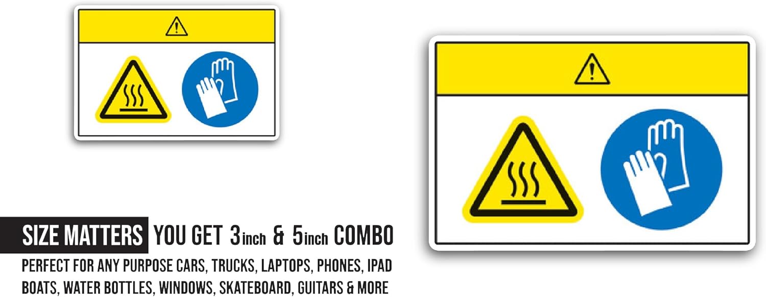 2 (Pieces) 3" and 5" Creative Safety Supply Sticker, Waterproof Vinyl Decals for Many Purpose Like Cars, Trucks, Laptops, Phones, Windows and More