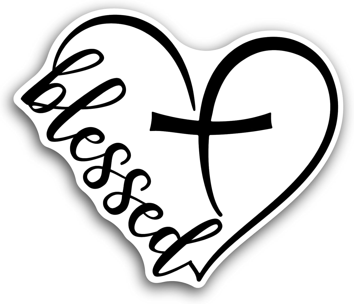 2 (Pieces) 3" and 5" Blessed Heart Decal Sticker, Waterproof Vinyl Decals for Many Purpose Like Cars, Trucks, Laptops, Phones, Windows and More