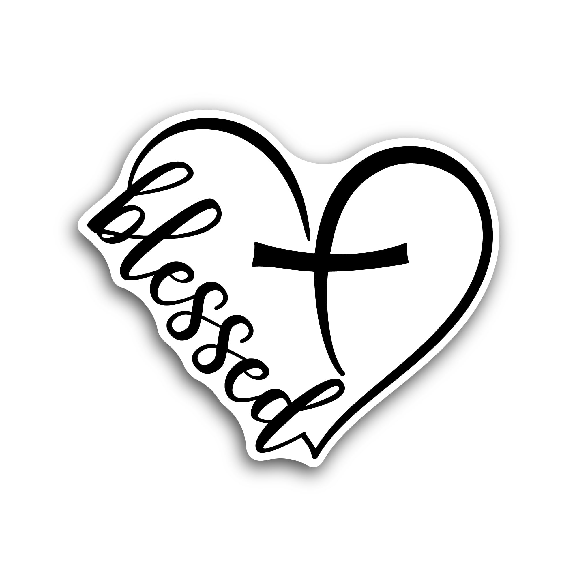 2 (Pieces) 3" and 5" Blessed Heart Decal Sticker, Waterproof Vinyl Decals for Many Purpose Like Cars