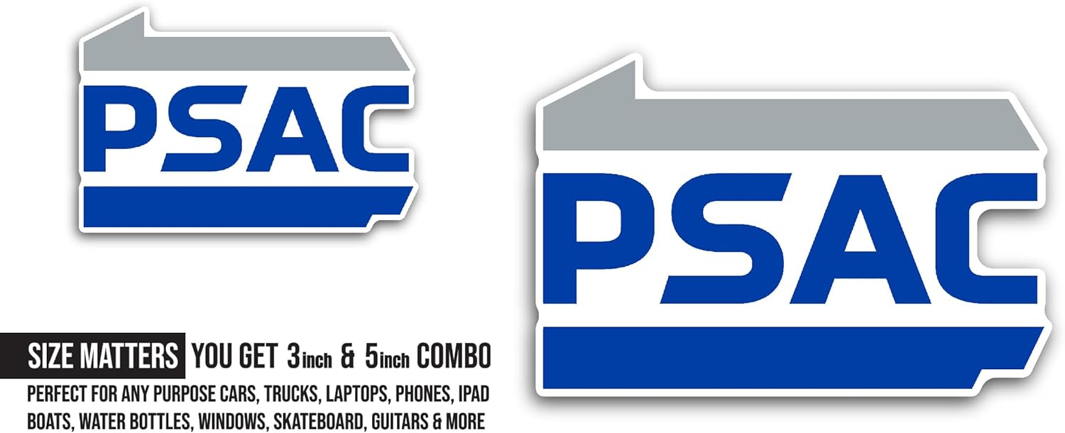 2 (Pieces) 3" and 5" P3nnsylvania State Athletic Conference Sticker, Waterproof Vinyl Decals for Many Purpose Like Cars, Trucks, Laptops, Phones, Windows and More