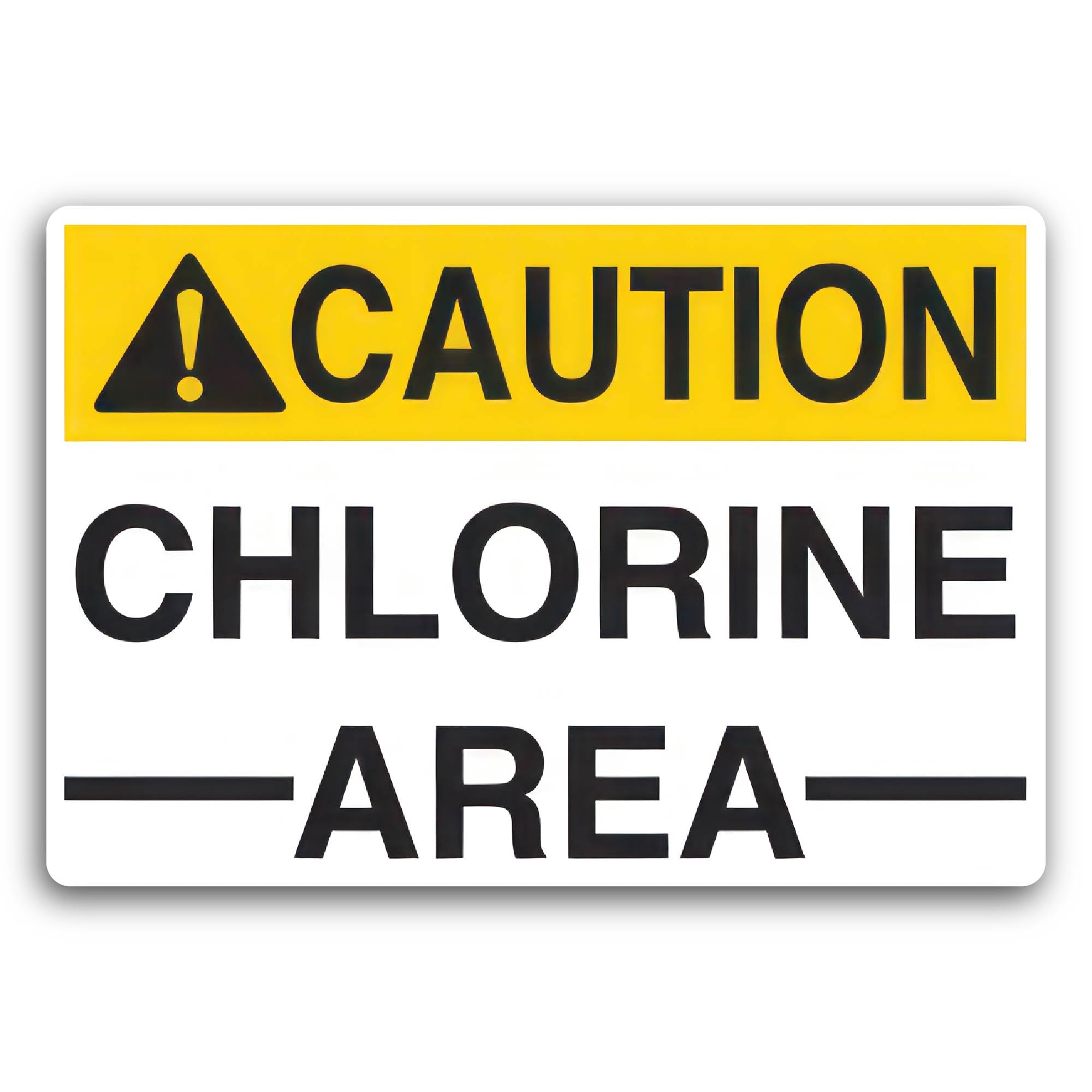 2 (Pieces) 3" and 5" Caution Chlorine Area Sticker, Waterproof Vinyl Decals for Many Purpose Like Ca
