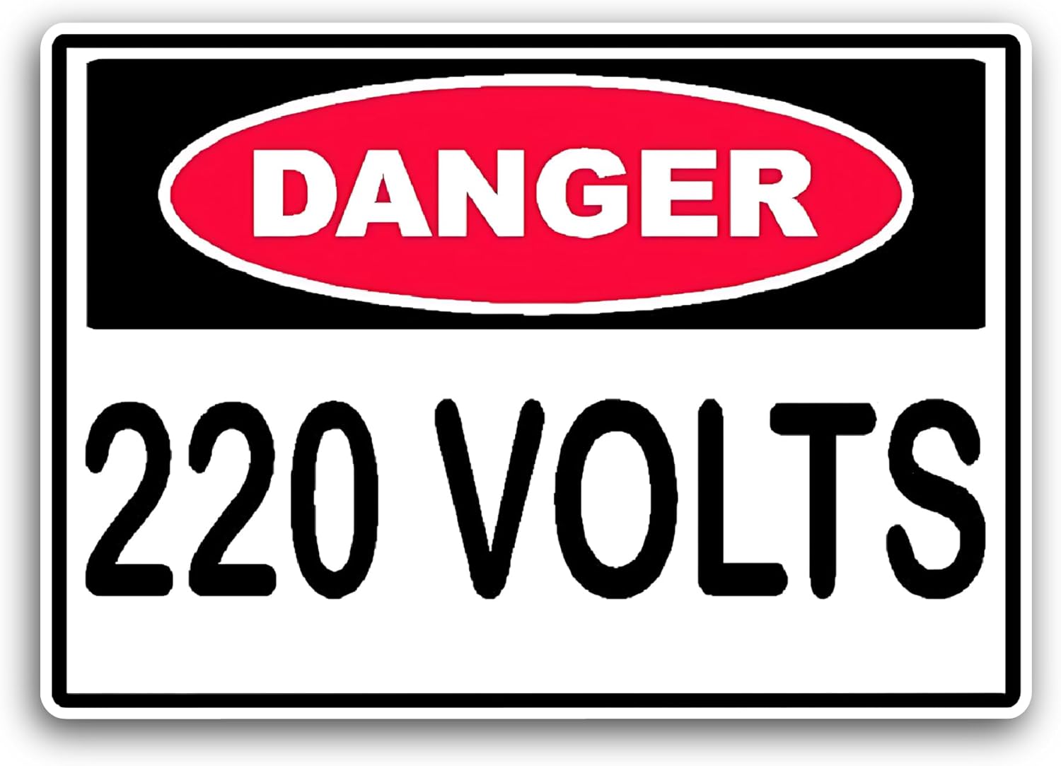 2 (Pieces) 3" and 5" Danger 220 Volts Sticker, Waterproof Vinyl Decals for Many Purpose Like Cars, Trucks, Laptops, Phones, Windows and More