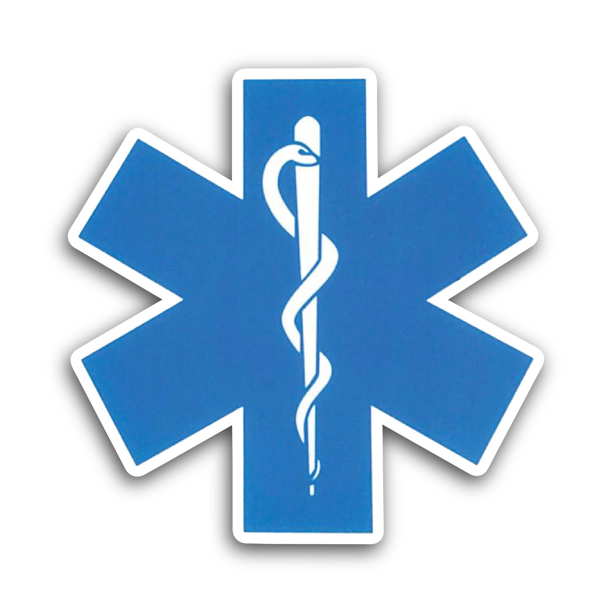 2 (Pieces) 3" and 5" Blue Medical Sign Sticker, Waterproof Vinyl Decals for Many Purpose Like Cars, 