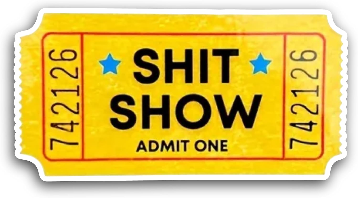 2 (Pieces) 3" and 5" Yellow Ticket Show Sticker, Waterproof Vinyl Decals for Many Purpose Like Cars, Trucks, Laptops, Phones, Windows and More