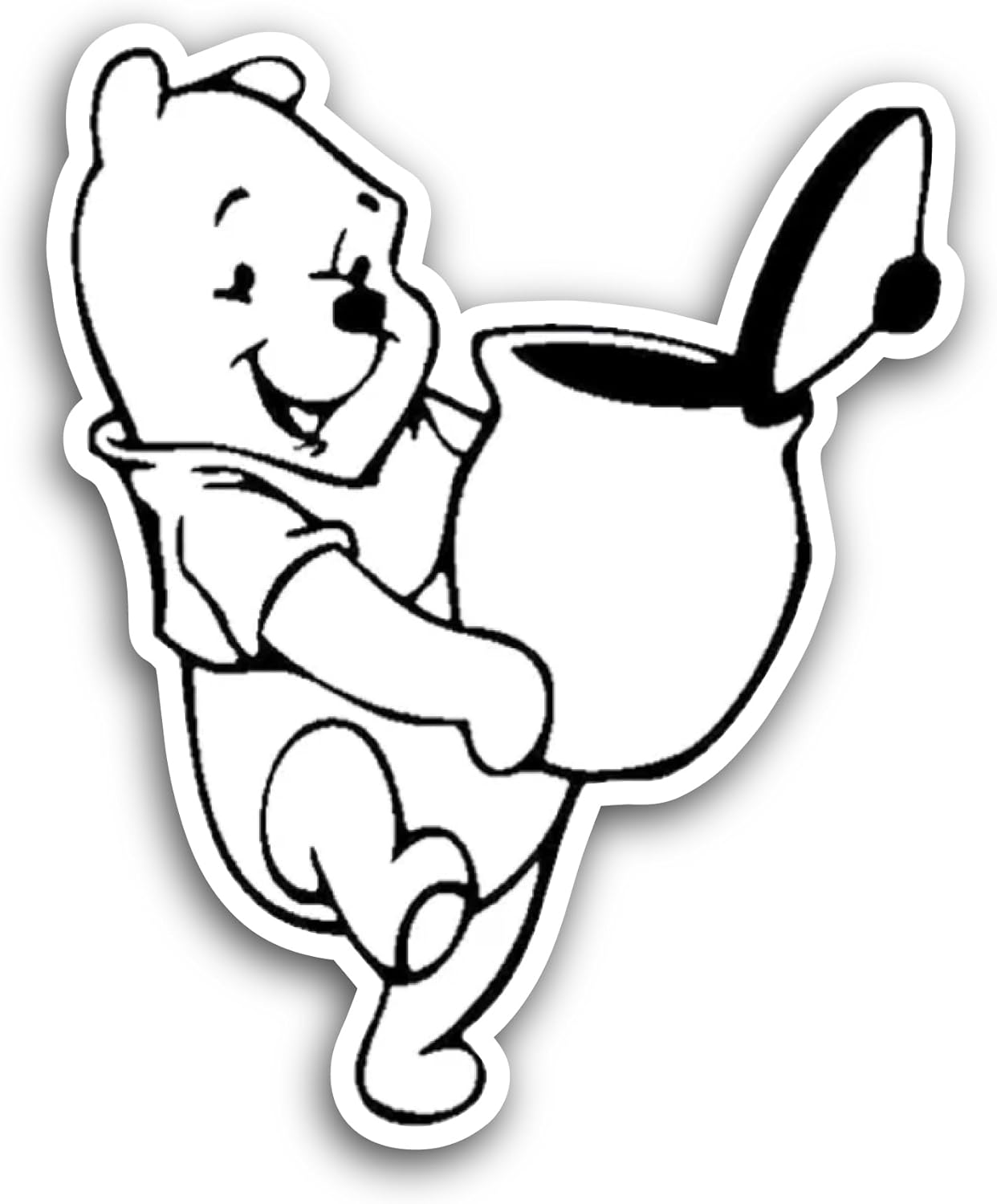 2 (Pieces) 3" and 5" Bear with Honey Pot Sticker, Waterproof Vinyl Decals for Many Purpose Like Cars, Trucks, Laptops, Phones, Windows and More