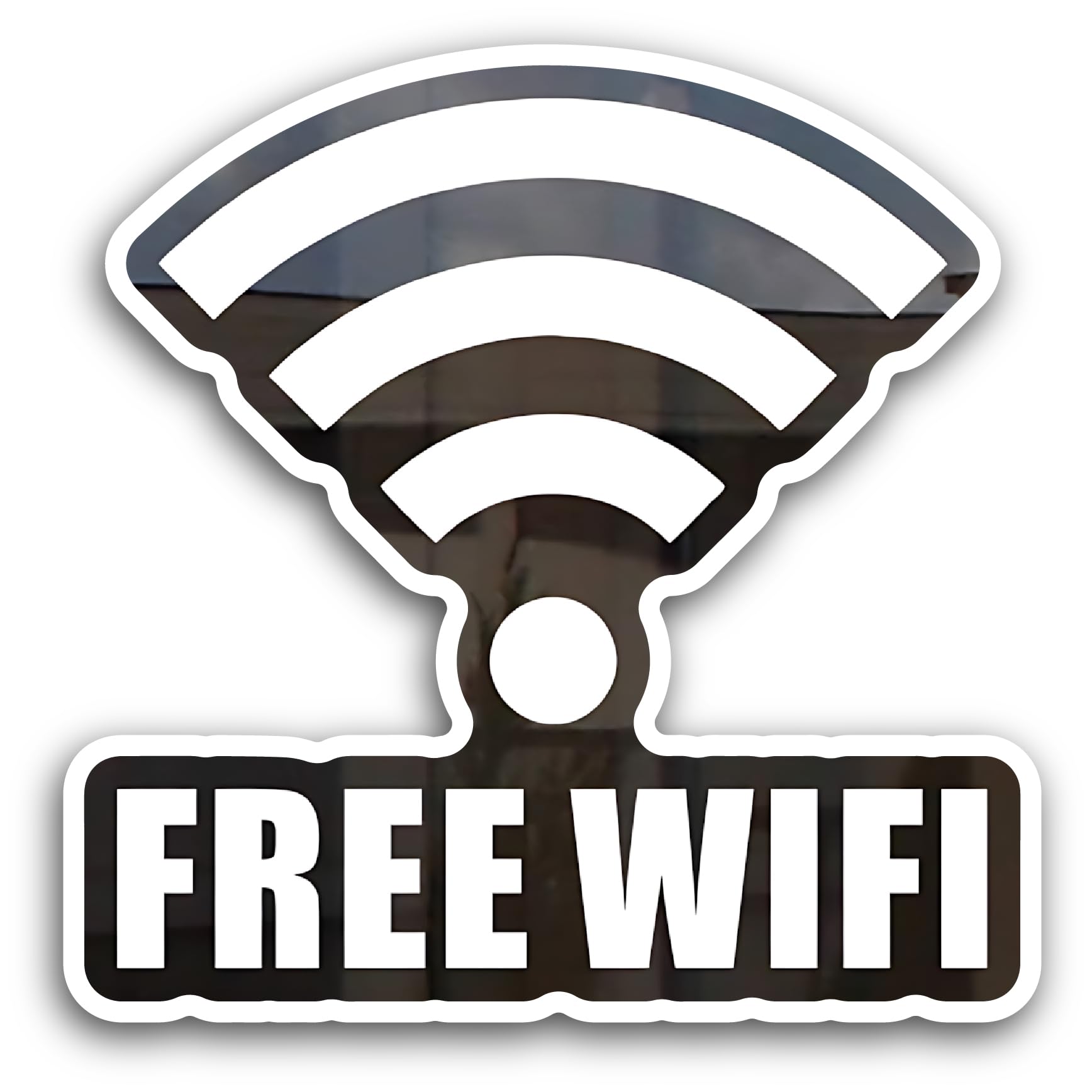 2 (Pieces) 3" and 5" Free WiFi Sticker, Waterproof Vinyl Decals for Many Purpose Like Cars, Trucks, 