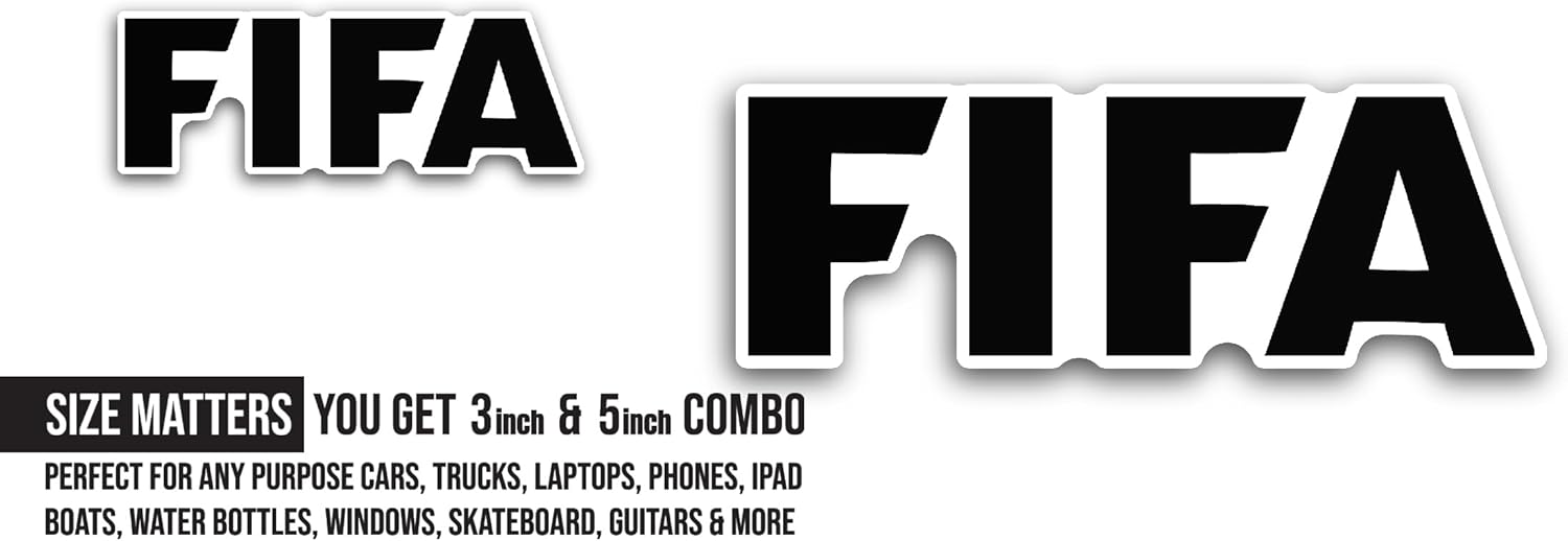 2 (Pieces) 3" and 5" F1FA Sticker, Waterproof Vinyl Decals for Many Purpose Like Cars, Trucks, Laptops, Phones, Windows and More