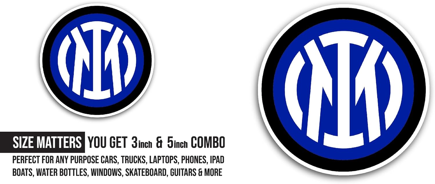 2 (Pieces) 3" and 5" Int3r Milan Sticker, Waterproof Vinyl Decals for Many Purpose Like Cars, Trucks, Laptops, Phones, Windows and More