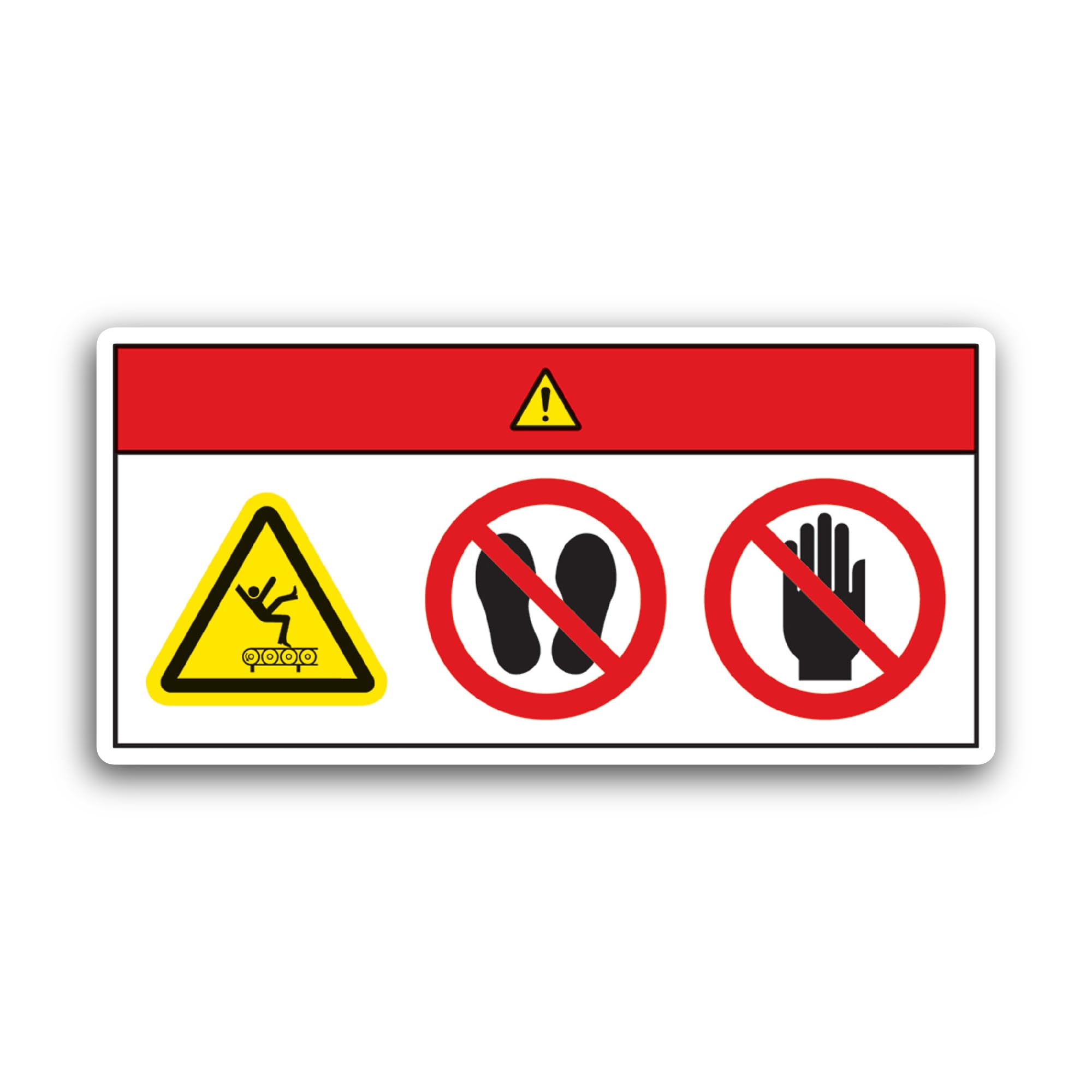 2 (Pieces) 3" and 5" Danger Crush or Pitch Hazard Sticker, Waterproof Vinyl Decals for Many Purpose 