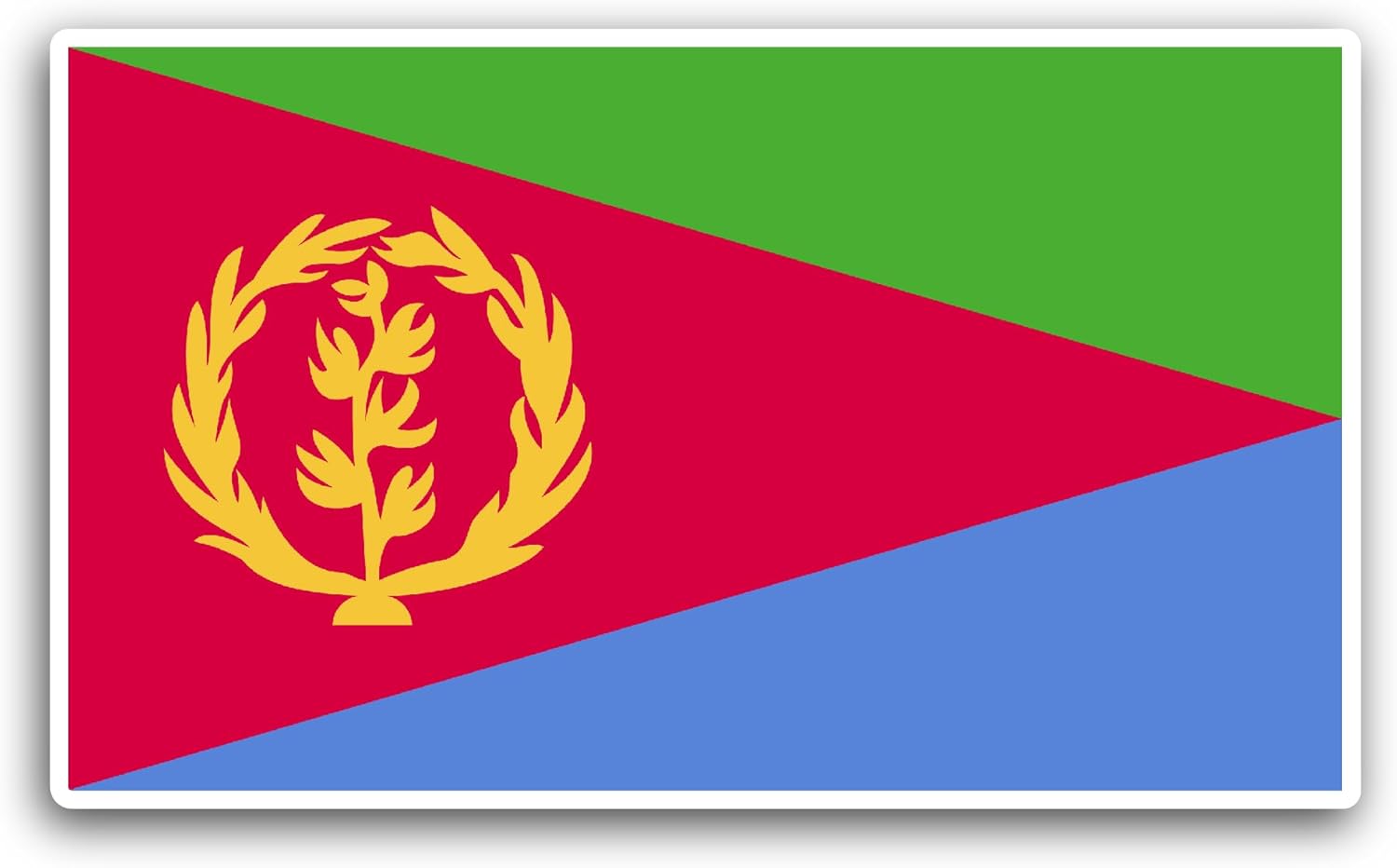 2 (Pieces) 3" and 5" Eritrea Flag Sticker, Waterproof Vinyl Decals for Many Purpose Like Cars, Trucks, Laptops, Phones, Windows and More