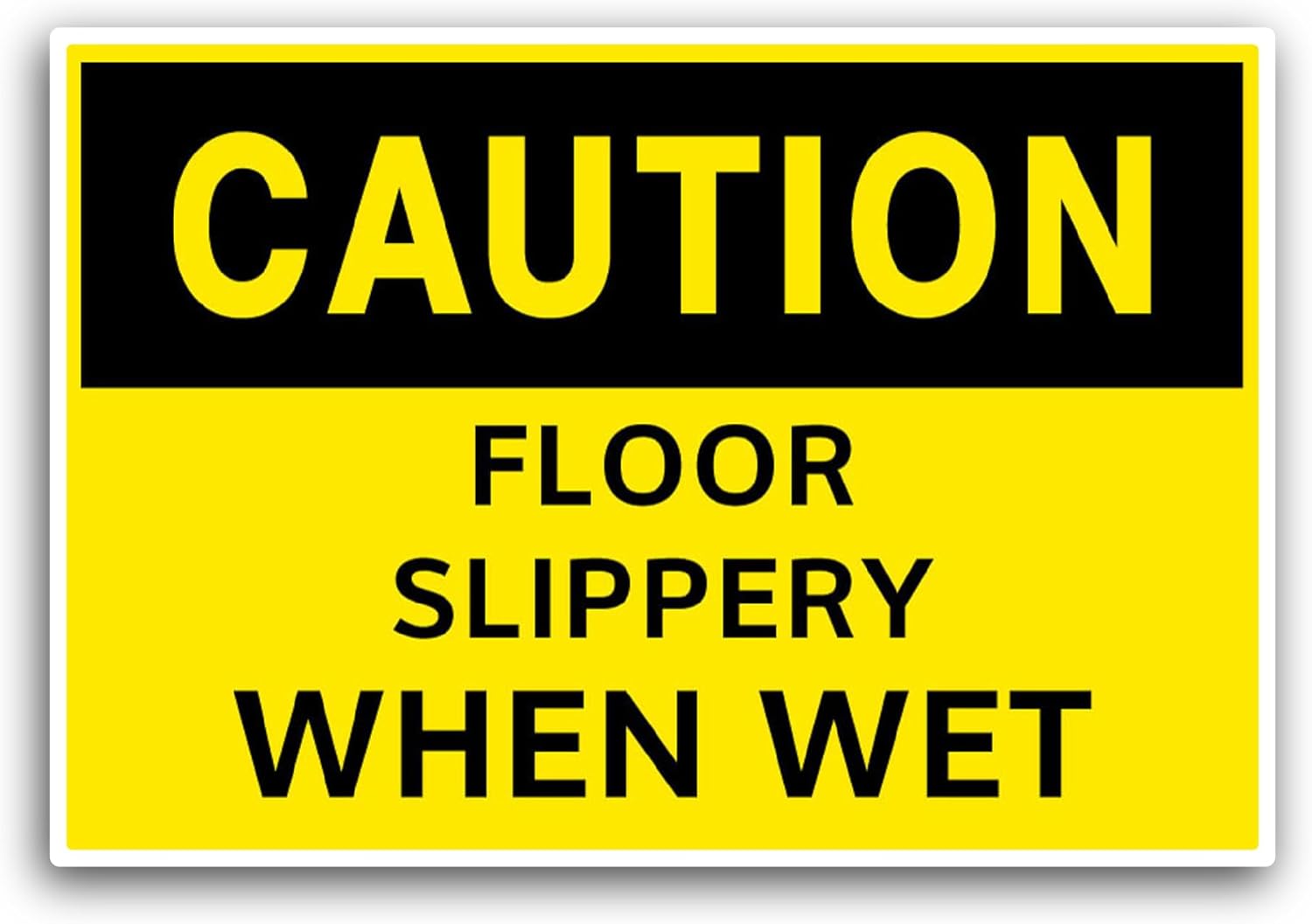 2 (Pieces) 3" and 5" Floor Slippery When Wet Sticker, Waterproof Vinyl Decals for Many Purpose Like Cars, Trucks, Laptops, Phones, Windows and More