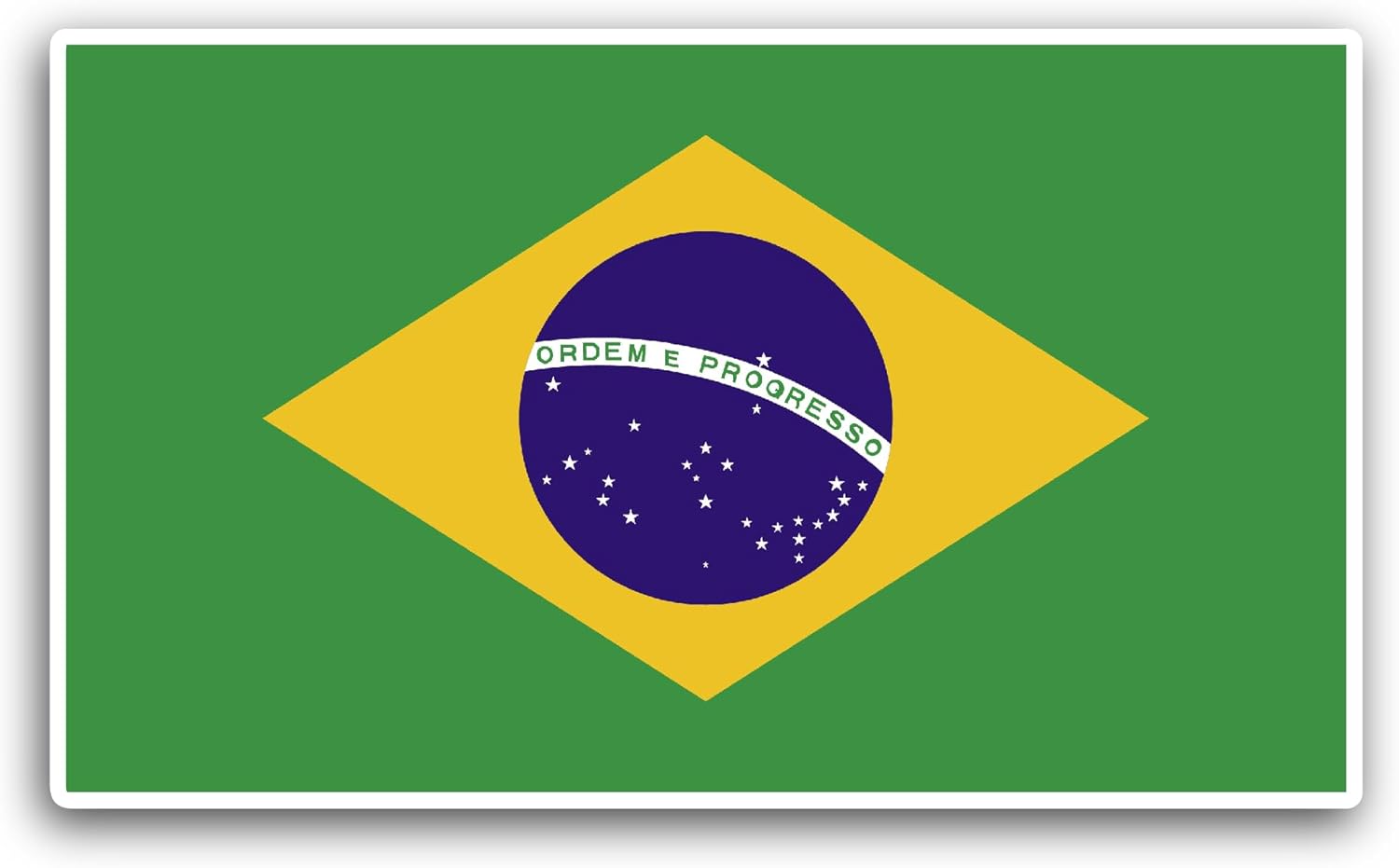 2 (Pieces) 3" and 5" Brazil Flag Sticker, Waterproof Vinyl Decals for Many Purpose Like Cars, Trucks, Laptops, Phones, Windows and More