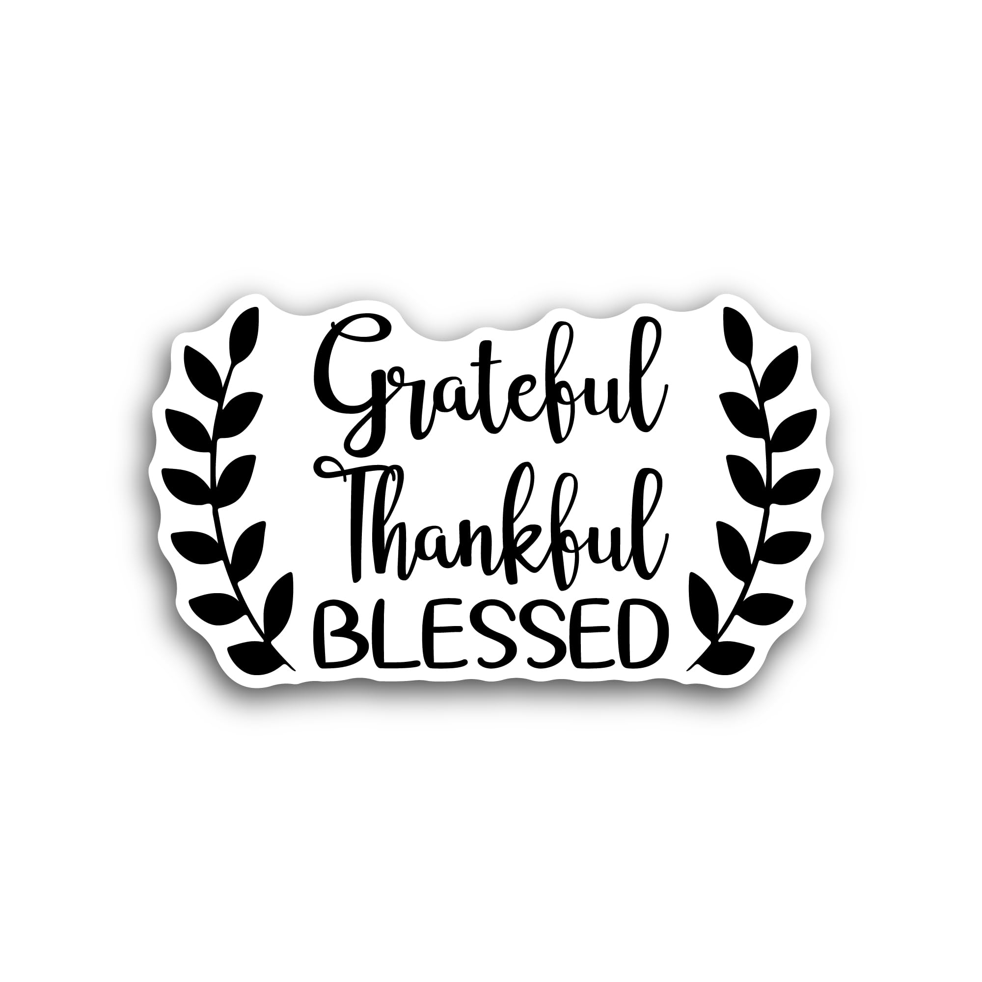 2 (Pieces) 3" and 5" Thankful Grateful Blessed Sticker, Waterproof Vinyl Decals for Many Purpose Lik
