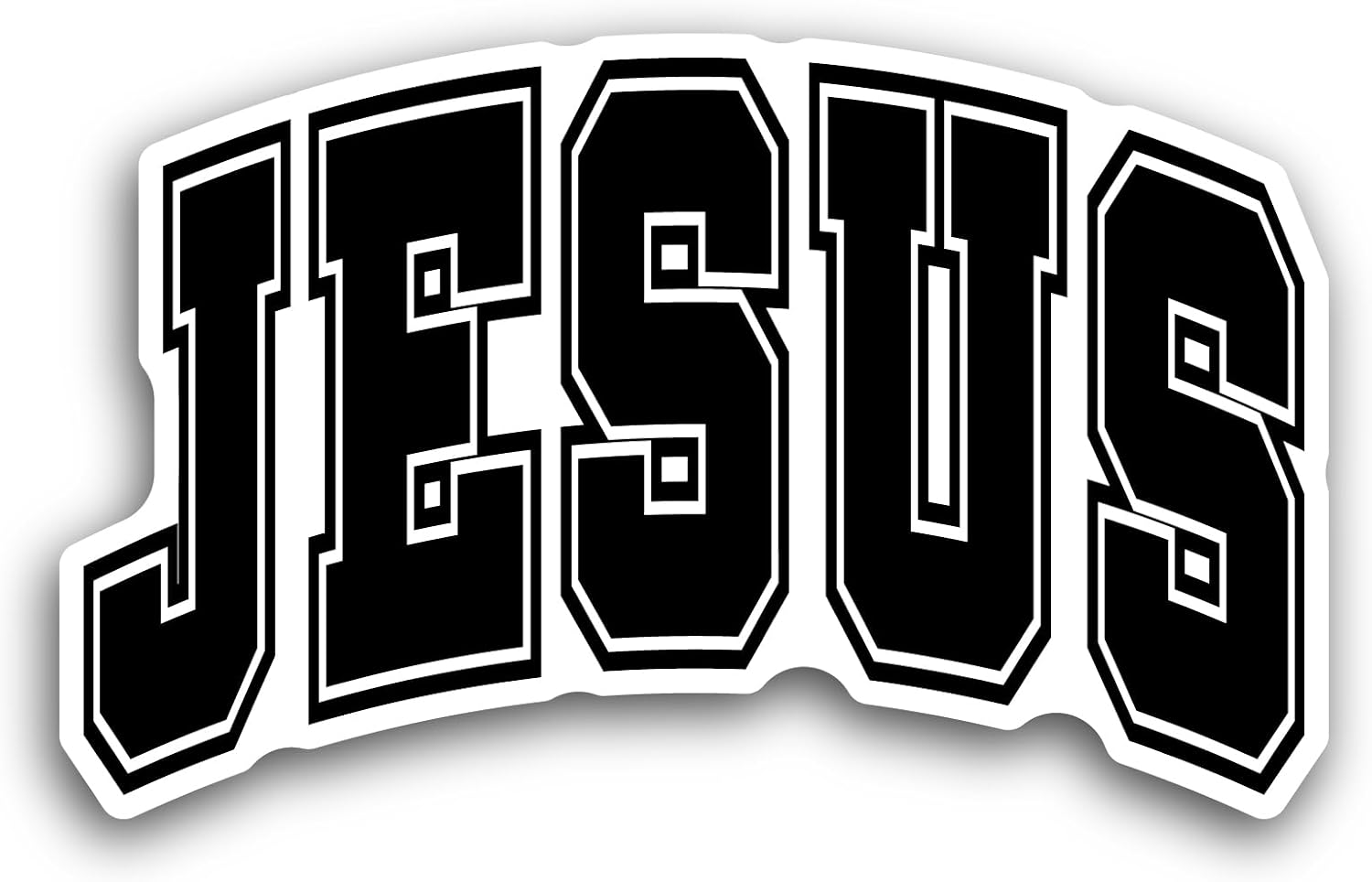 2 (Pieces) 3" and 5" Jesus Text Sticker, Waterproof Vinyl Decals for Many Purpose Like Cars, Trucks, Laptops, Phones, Windows and More