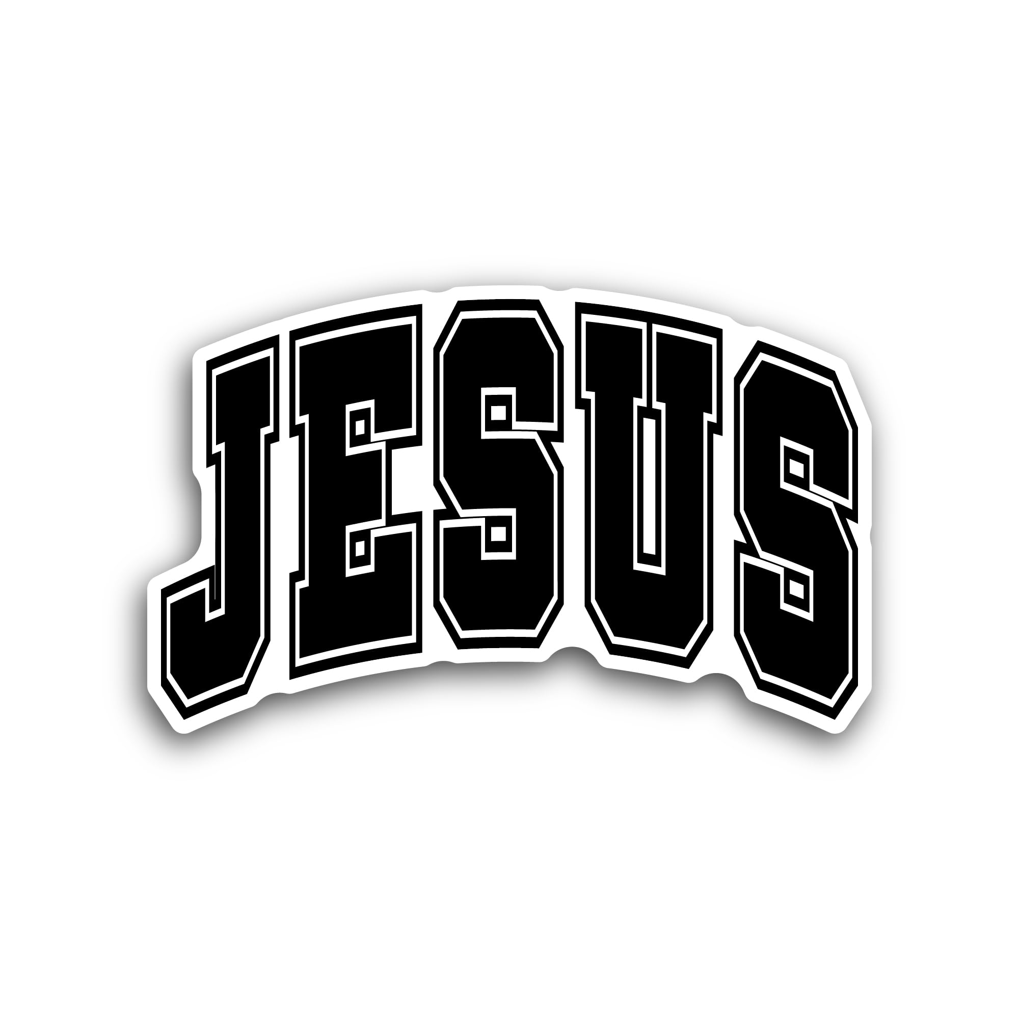 2 (Pieces) 3" and 5" Jesus Text Sticker, Waterproof Vinyl Decals for Many Purpose Like Cars, Trucks,