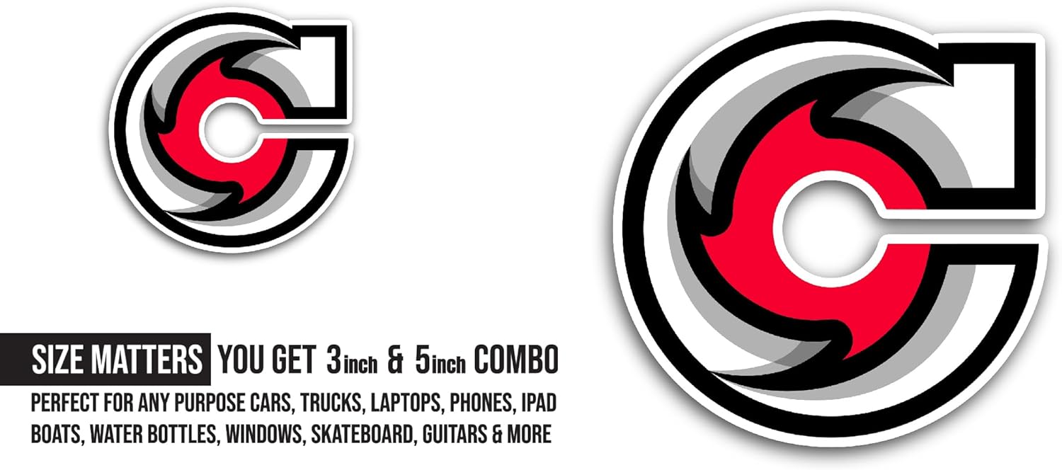 2 (Pieces) 3" and 5" Cincinnati Cycl0nes Sticker, Waterproof Vinyl Decals for Many Purpose Like Cars, Trucks, Laptops, Phones, Windows and More