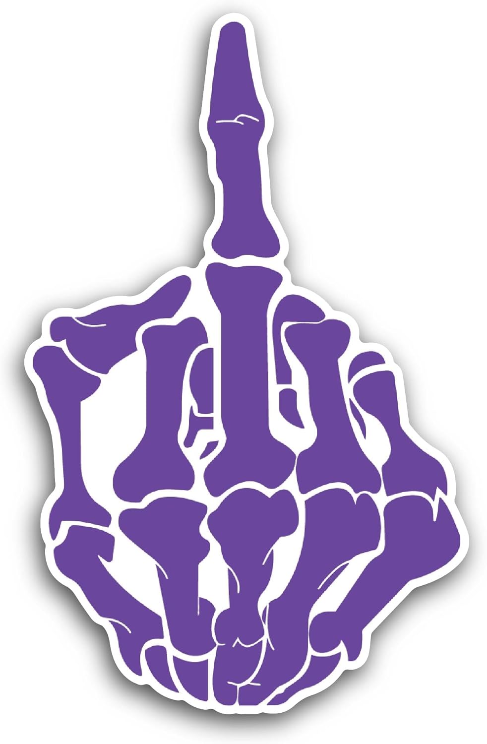 2 (Pieces) 3" and 5" Purple Skeleton Hand Sticker, Waterproof Vinyl Decals for Many Purpose Like Cars, Trucks, Laptops, Phones, Windows and More