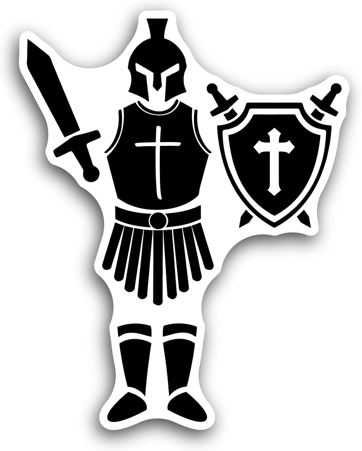 2 (Pieces) 3" and 5" Knight GuardianSticker, Waterproof Vinyl Decals for Many Purpose Like Cars, Trucks, Laptops, Phones, Windows and More