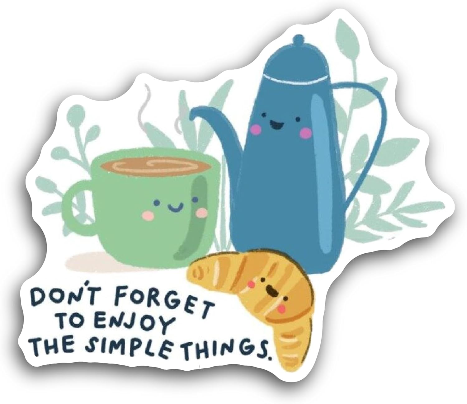 2 (Pieces) 3" and 5" Cute Kettle and Teapot Set Sticker, Waterproof Vinyl Decals for Many Purpose Like Cars, Trucks, Laptops, Phones, Windows and More