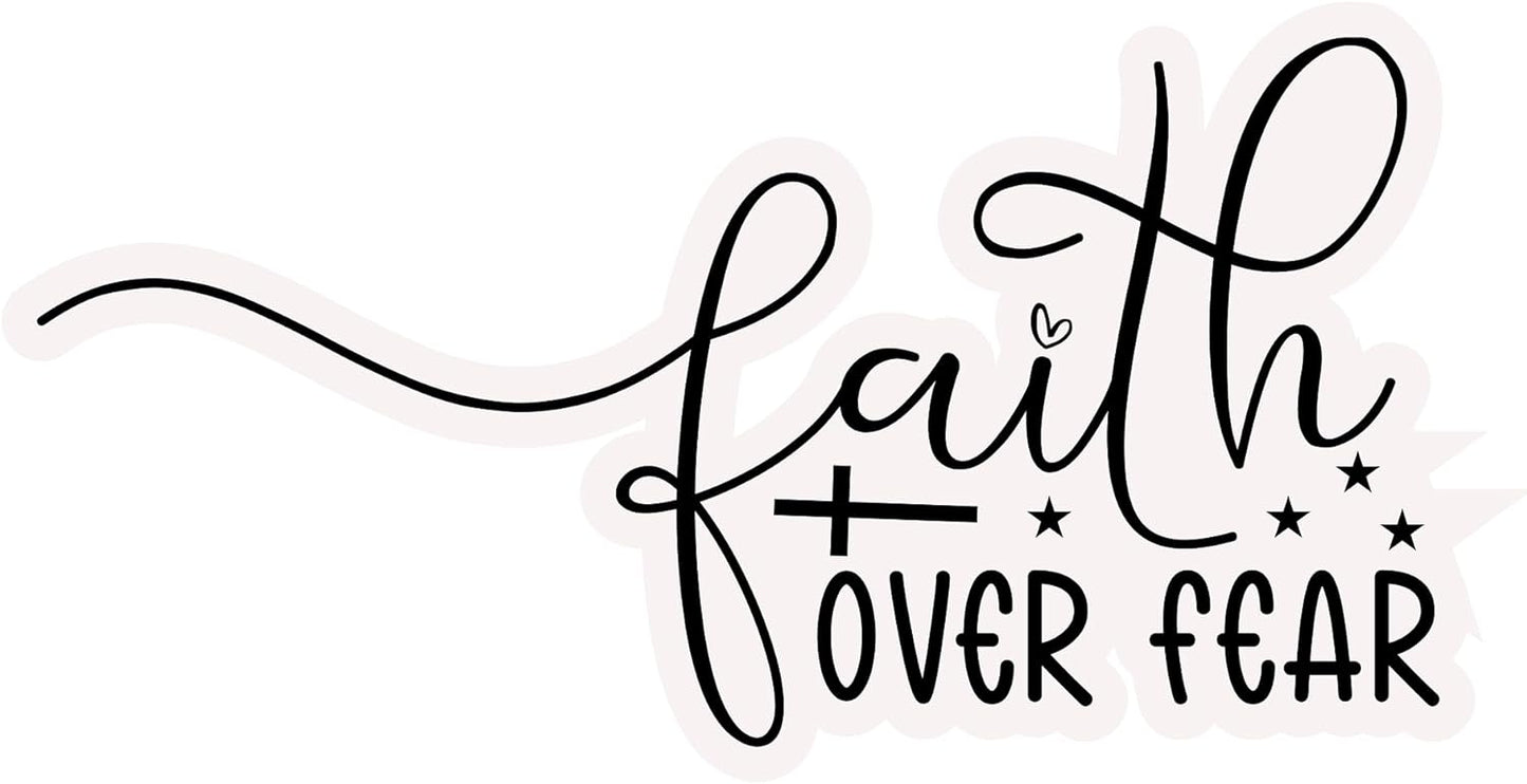 Inspirational Quote "Faith Over Fear, Stickers" Motivational Sticker Vinyl Decal Motivation Stickers- 5" Vinyl Sticker Waterproof