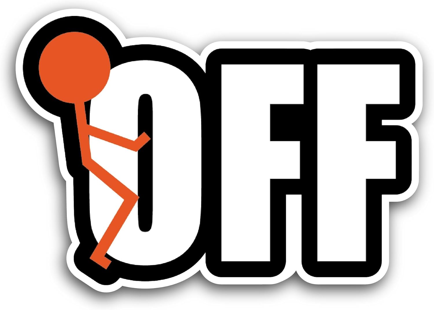 2 (Pieces) 3" and 5" Off Sticker, Waterproof Vinyl Decals for Many Purpose Like Cars, Trucks, Laptops, Phones, Windows and More