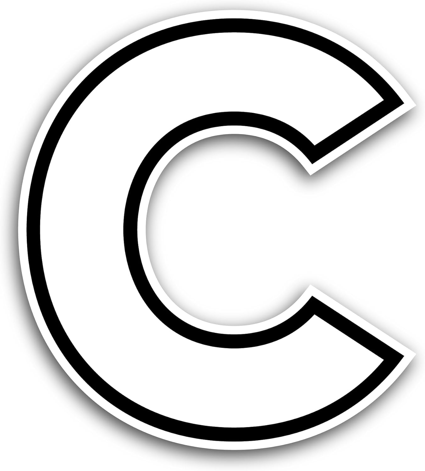 2 (Pieces) 3" and 5" Letter C Sticker, Waterproof Vinyl Decals for Many Purpose Like Cars, Trucks, Laptops, Phones, Windows and More